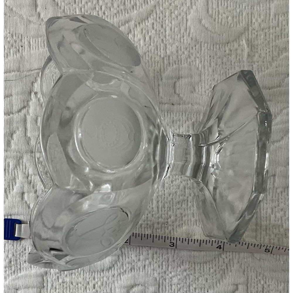 Fostoria Uranium 1977 Vintage Coin Footed Bowl Compote Candy Dish Clear Glass - Picture 6 of 7
